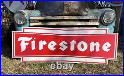 Antique Vintage Old Style Firestone Tires Service Station Sign