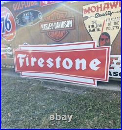 Antique Vintage Old Style Firestone Tires Service Station Sign