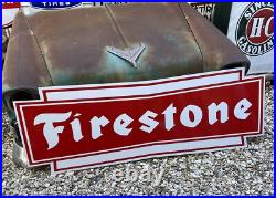 Antique Vintage Old Style Firestone Tires Service Station Sign