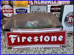 Antique Vintage Old Style Firestone Tires Service Station Sign