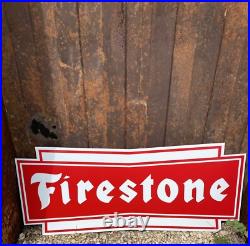Antique Vintage Old Style Firestone Tires Sign