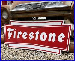 Antique Vintage Old Style Firestone Tires Sign