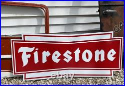 Antique Vintage Old Style Firestone Tires Sign
