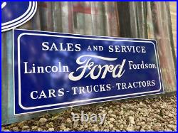 Antique Vintage Old Style Ford Fordson Tractor Lincoln Sign