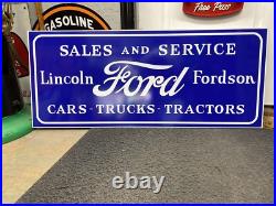 Antique Vintage Old Style Ford Fordson Tractor Lincoln Sign