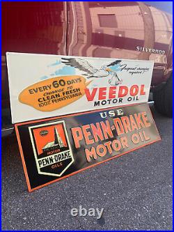 Antique Vintage Old Style Gas Oil Veedol Sign CHOOSE 1