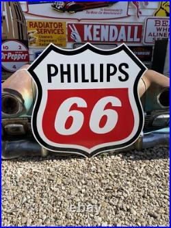 Antique Vintage Old Style Gas Phillips 66 Service Station Sign