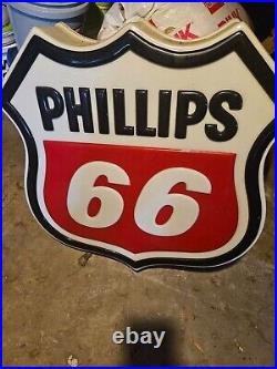 Antique Vintage Old Style Gas Phillips 66 Service Station Sign