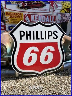 Antique Vintage Old Style Gas Phillips 66 Service Station Sign