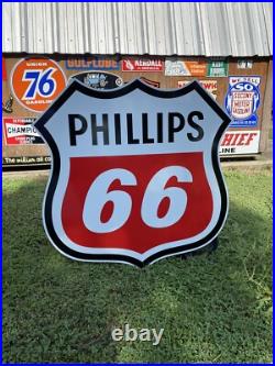Antique Vintage Old Style Gas Phillips 66 Service Station Sign