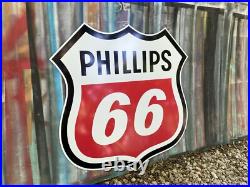 Antique Vintage Old Style Gas Phillips 66 Service Station Sign