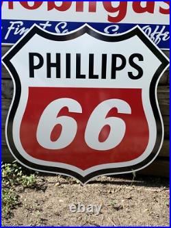 Antique Vintage Old Style Gas Phillips 66 Service Station Sign