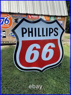 Antique Vintage Old Style Gas Phillips 66 Service Station Sign