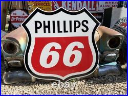 Antique Vintage Old Style Gas Phillips 66 Service Station Sign