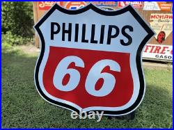 Antique Vintage Old Style Gas Phillips 66 Service Station Sign