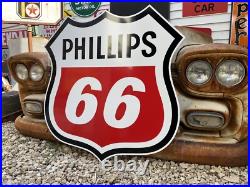Antique Vintage Old Style Gas Phillips 66 Service Station Sign