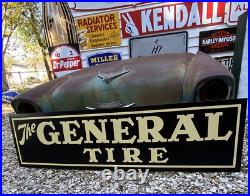 Antique Vintage Old Style General Tires Service Station Sign