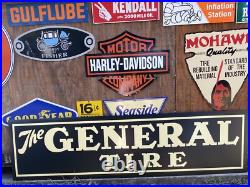 Antique Vintage Old Style General Tires Service Station Sign