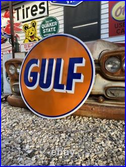 Antique Vintage Old Style Gulf Gas Station Sign 40 Antique Vintage Old Style Gulf Gas Station Sign 40