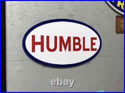 Antique Vintage Old Style Humble Gas Sign Humble TX