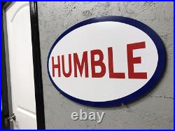 Antique Vintage Old Style Humble Gas Sign Humble TX