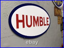 Antique Vintage Old Style Humble Gas Sign Humble TX