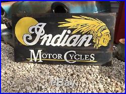 Antique Vintage Old Style Indian Motor Cycle Sign 45