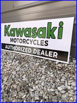 Antique Vintage Old Style Kawasaki Dealer Sign