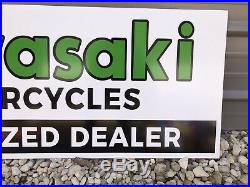 Antique Vintage Old Style Kawasaki Dealer Sign