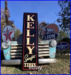 Antique Vintage Old Style Kelly Springfield Tires Sign Antique Vintage Old Style Kelly Springfield Tires Sign
