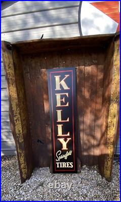 Antique Vintage Old Style Kelly Springfield Tires Sign Antique Vintage Old Style Kelly Springfield Tires Sign