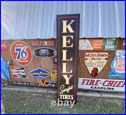 Antique Vintage Old Style Kelly Springfield Tires Sign Antique Vintage Old Style Kelly Springfield Tires Sign
