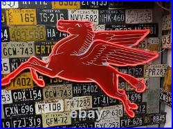 Antique Vintage Old Style LED Neon Mobil Pegasus Gas Oil Service Sign 41x67