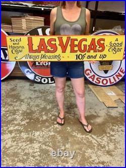 Antique Vintage Old Style Las Vegas Cigars Sign 48 Long Made USA