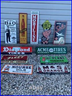 Antique Vintage Old Style Metal Signs Gas Oil Soda Mix/Match 12