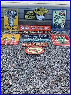 Antique Vintage Old Style Metal Signs Gas Oil Soda Mix/Match 6