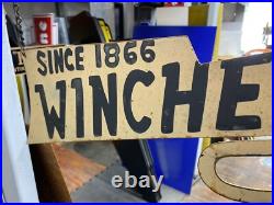 Antique Vintage Old Style Metal Winchester Arms And Ammunition Sign