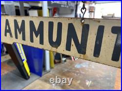 Antique Vintage Old Style Metal Winchester Arms And Ammunition Sign