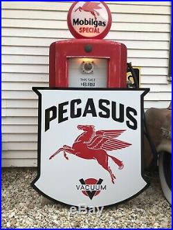 Antique Vintage Old Style Mobil Pegasus Vacuum Gas Oil Sign
