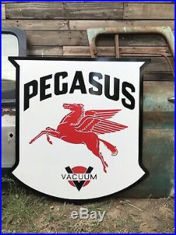 Antique Vintage Old Style Mobil Pegasus Vacuum Gas Oil Sign