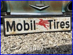 Antique Vintage Old Style Mobil Tires Gas Oil Sign