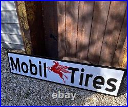 Antique Vintage Old Style Mobil Tires Service Station Sign