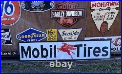 Antique Vintage Old Style Mobil Tires Service Station Sign