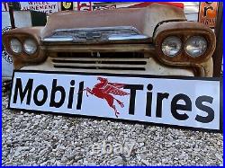 Antique Vintage Old Style Mobil Tires Service Station Sign