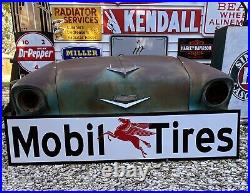 Antique Vintage Old Style Mobil Tires Service Station Sign