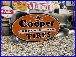 Antique Vintage Old Style Orange & Black Cooper Tires Sign Antique Vintage Old Style Orange & Black Cooper Tires Sign