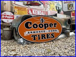 Antique Vintage Old Style Orange & Black Cooper Tires Sign Antique Vintage Old Style Orange & Black Cooper Tires Sign