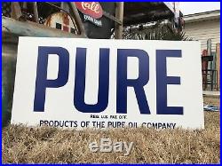 Antique Vintage Old Style PURE Gas Oil Sign Service Station