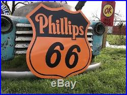 Antique Vintage Old Style Phillips 66 Service Station Sign