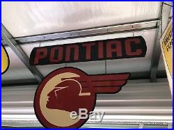 Antique Vintage Old Style Pontiac 2 Piece Sign